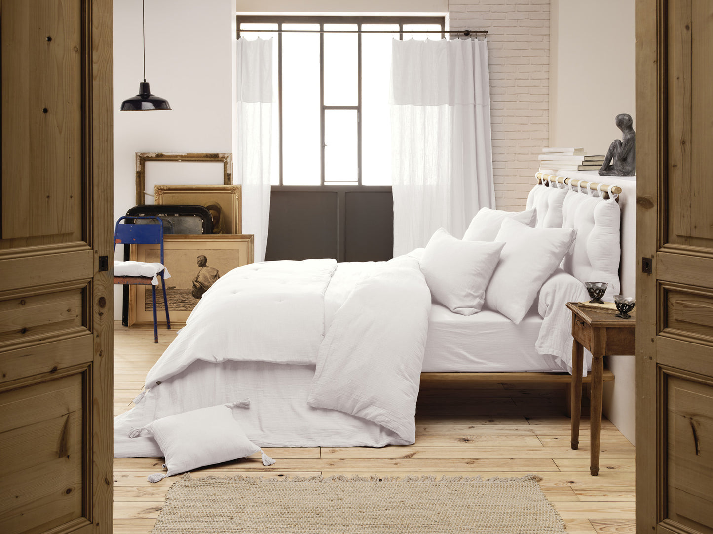 Housse de couette Gaze de coton unie GAÏA