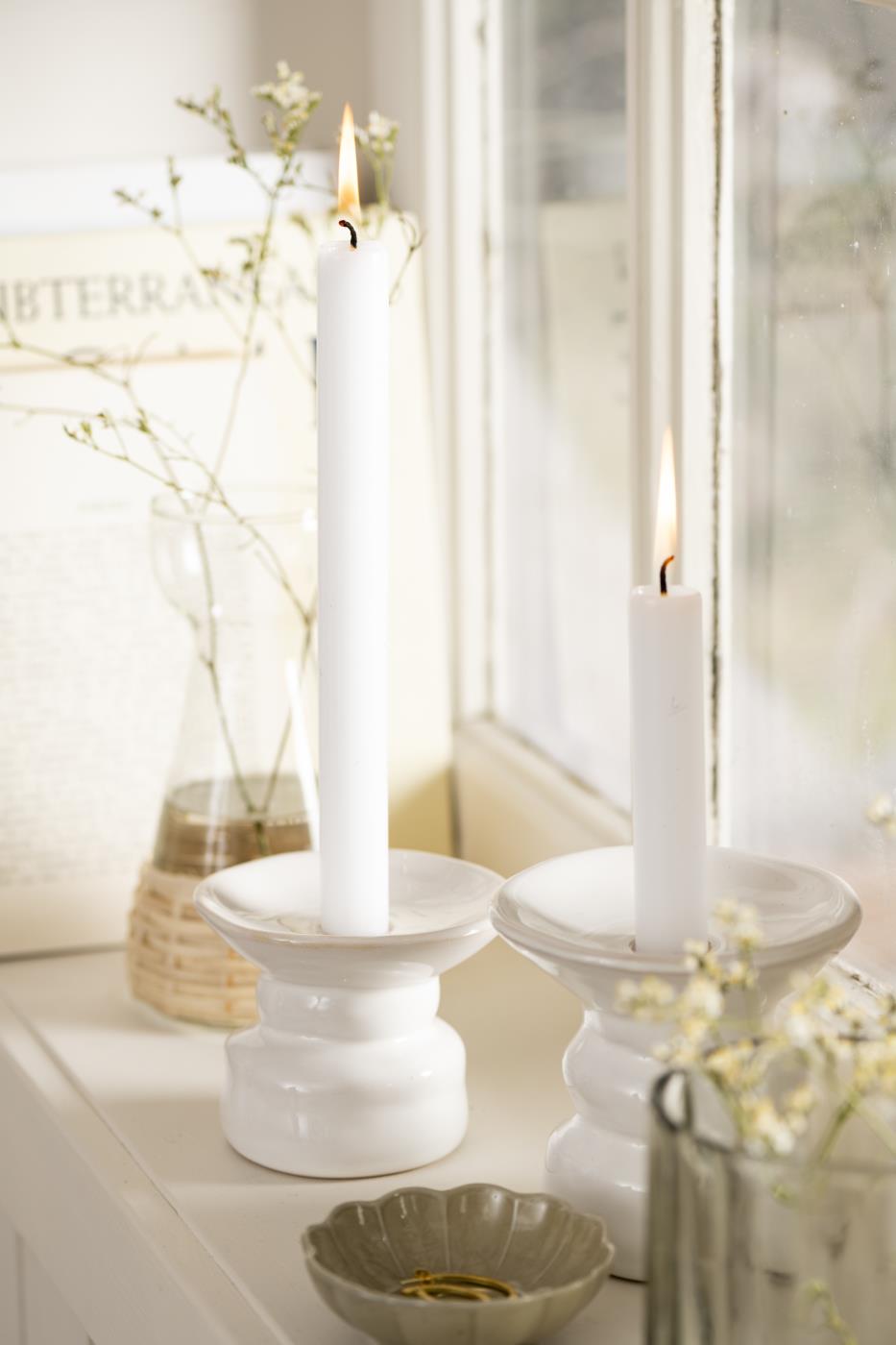 Bougeoir en Grès blanc