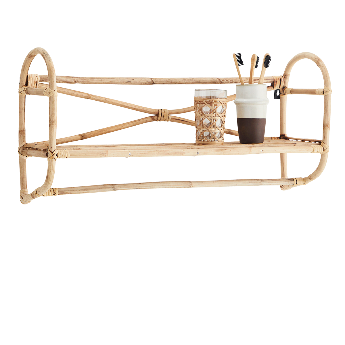Étagère murale en bambou naturel - 63x19x22 cm