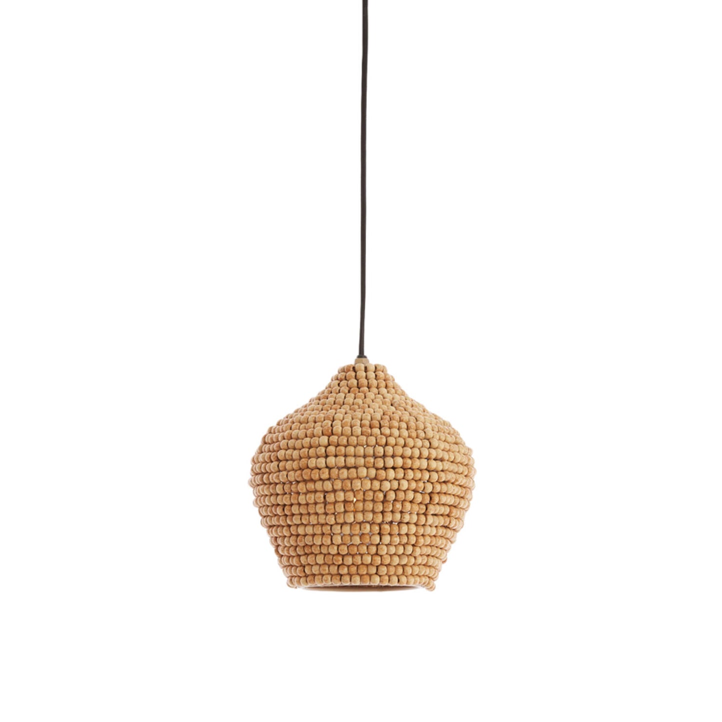 Suspension KALENGA en perles de bois naturel