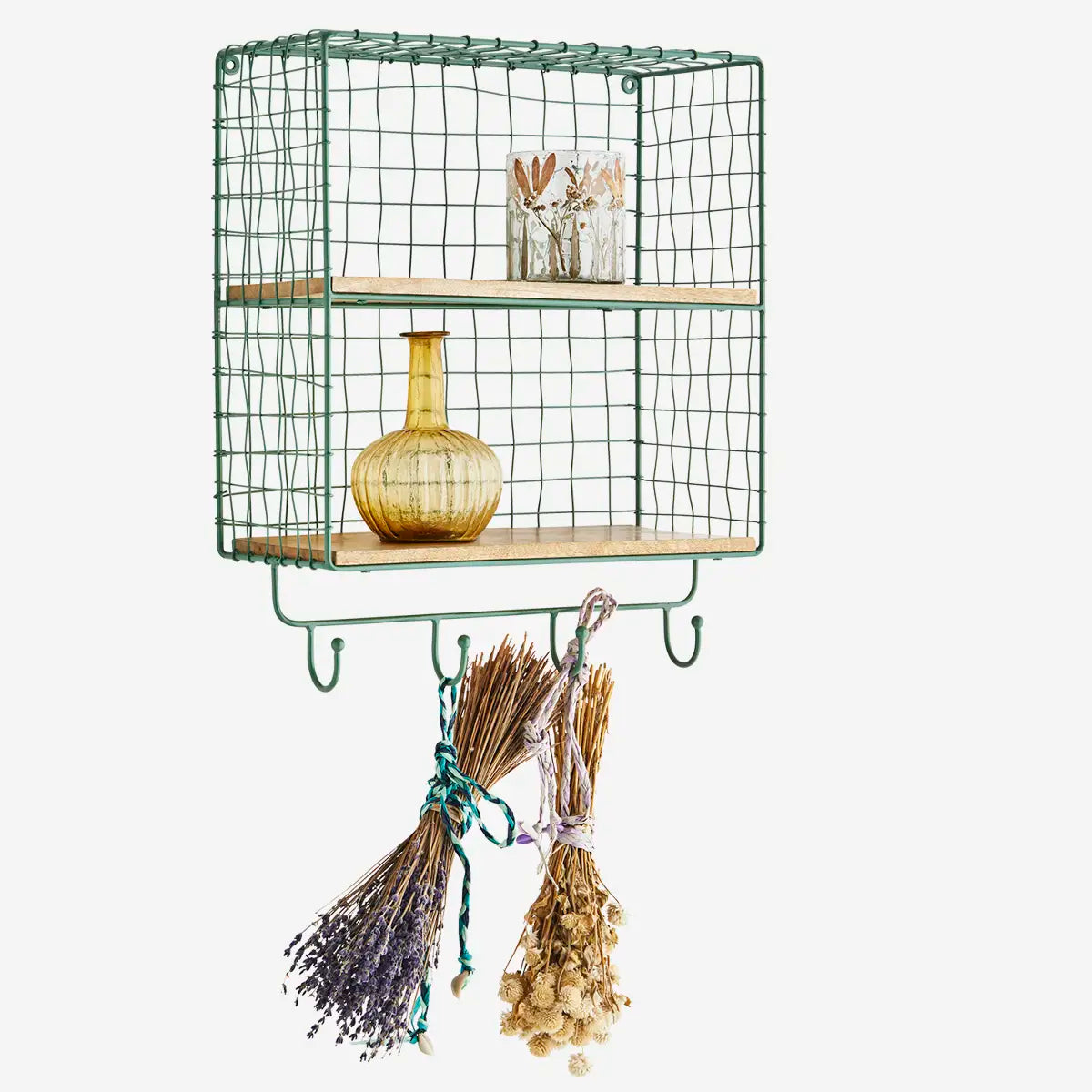 Etagère grillagée et manguier