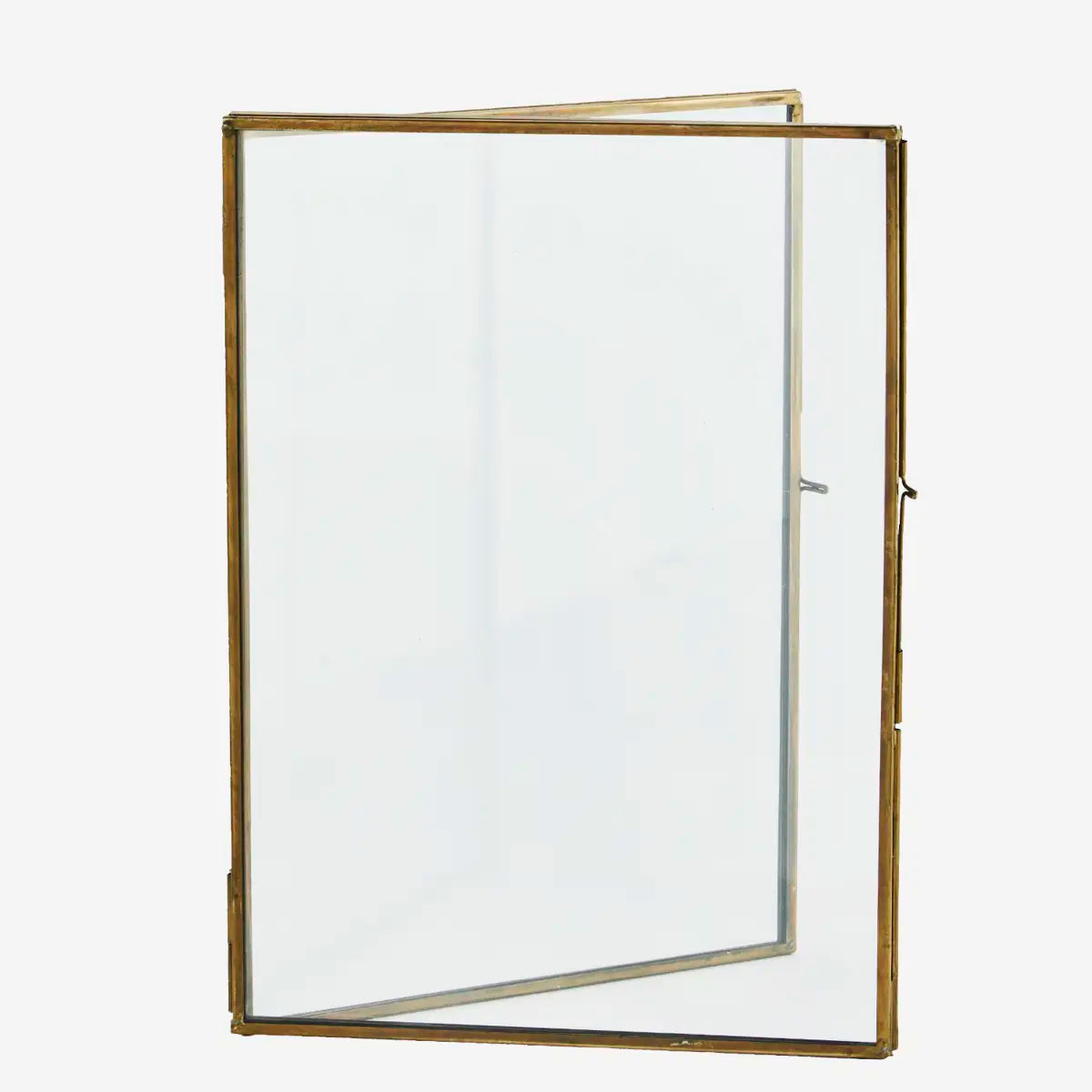 Cadre photo double en métal – Couleur : Laiton antique