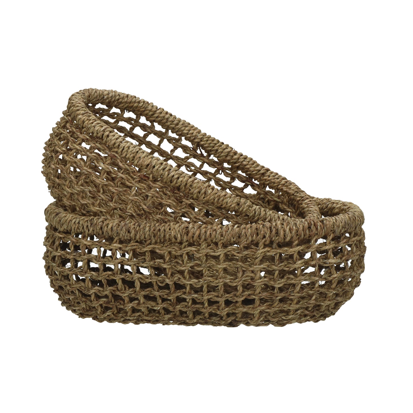 Set de 2 corbeilles à pain ovales - OSTERIA - jonc de mer - L 20/23 x W 12/15 x H 8 cm - naturel