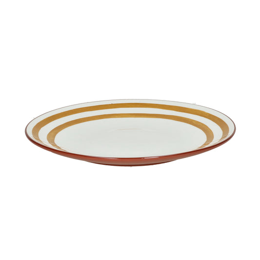Assiette plate - MYKONOS - porcelaine - DIA 27 x H 2,5 cm - jaune