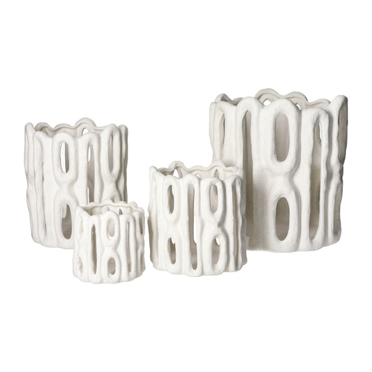 Photophore CADIZ - grès blanc