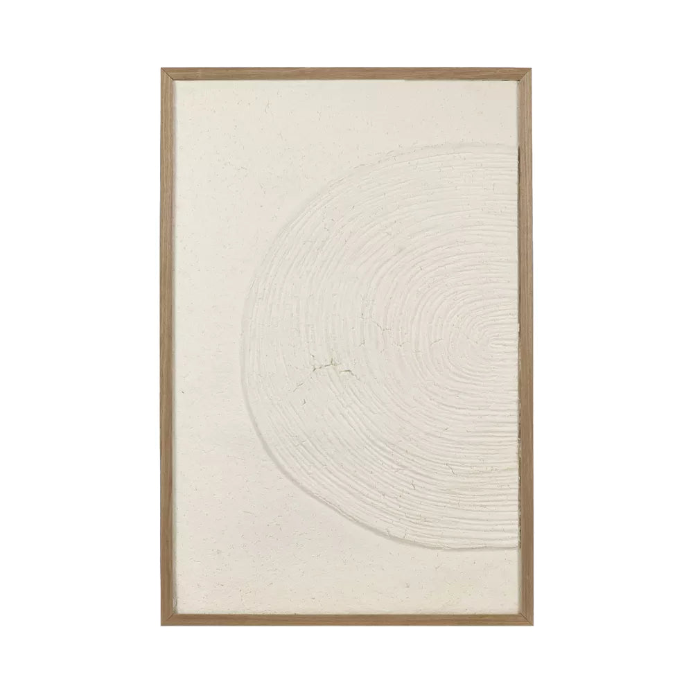 Décoration murale en papier mâché et bois de pin – 60 x 3,5 x 90 cm – Blanc