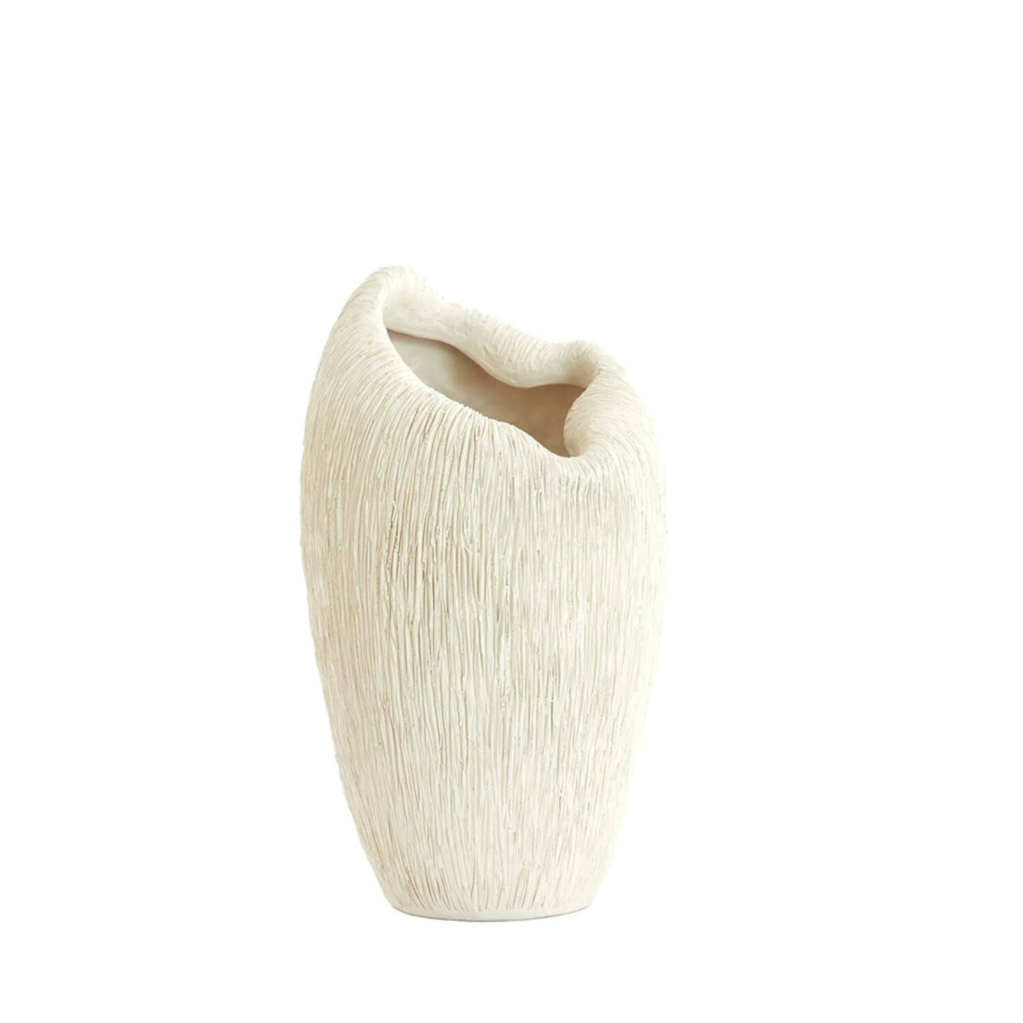 Vase déco DENISA 21,5x20,5x36,5 cm – Crème