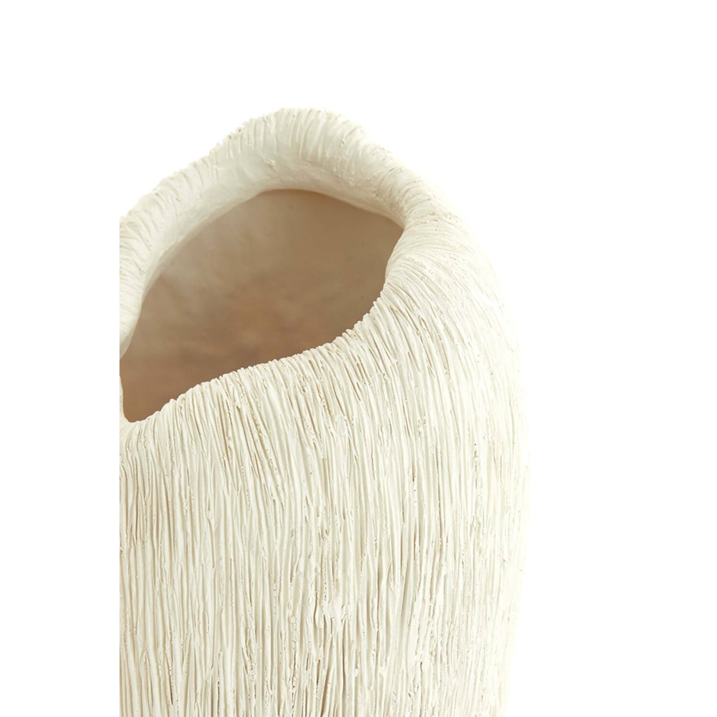 Vase déco DENISA 21,5x20,5x36,5 cm – Crème