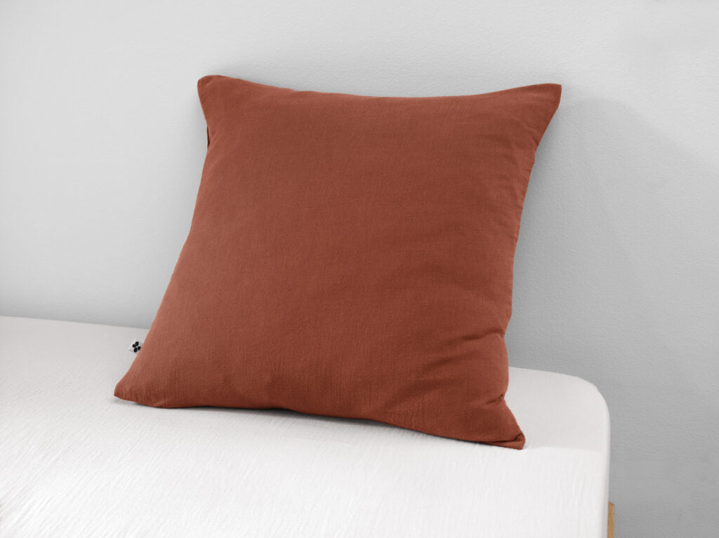 Taie d'oreiller 80x80 cm gaze de coton unie Gaia