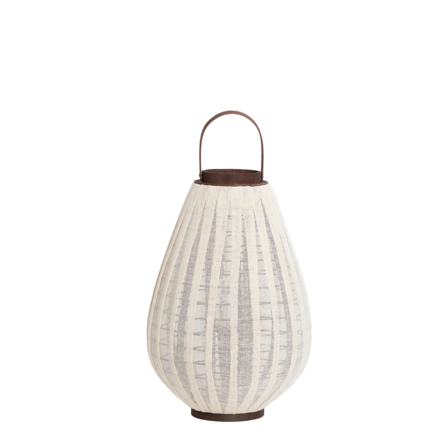 Lanterne à vent DAZIO Toile naturelle & Bois brun foncé