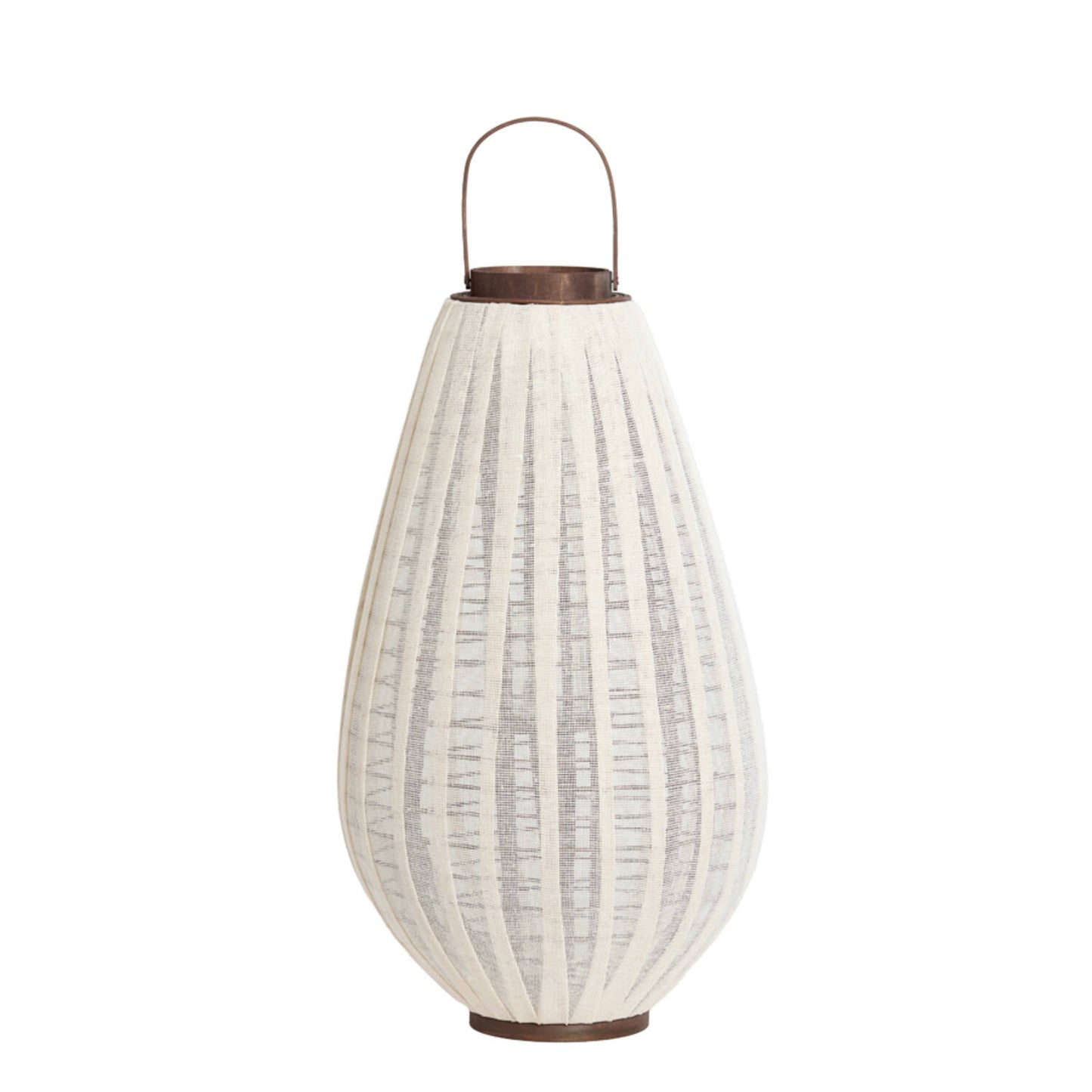 Lanterne à vent DAZIO Toile naturelle & Bois brun foncé