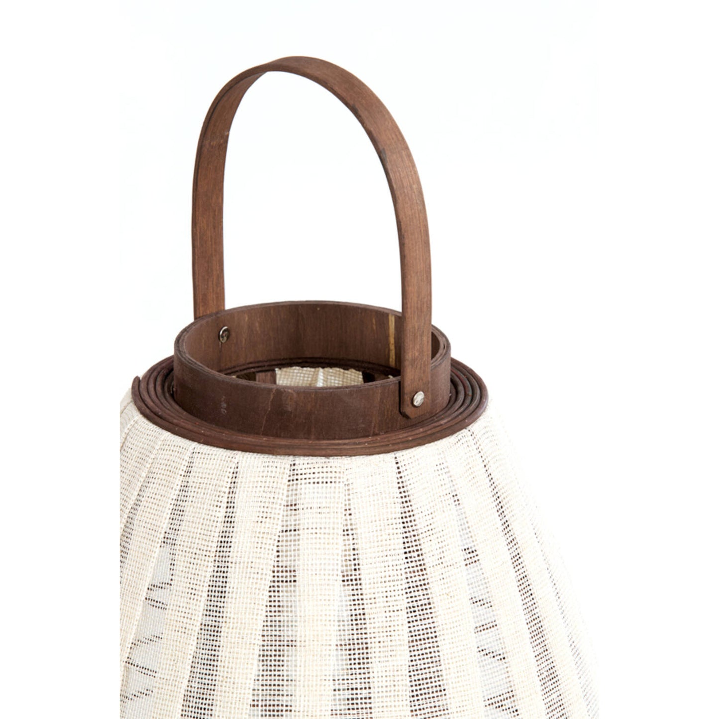 Lanterne à vent DAZIO Toile naturelle & Bois brun foncé