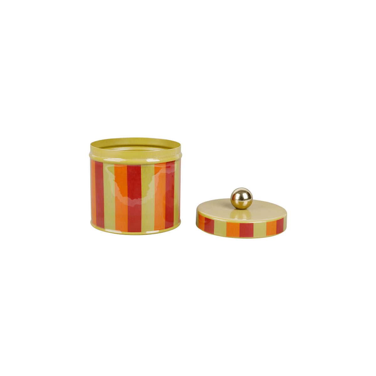 Boîte de rangement en métal rayé – 2 tailles
