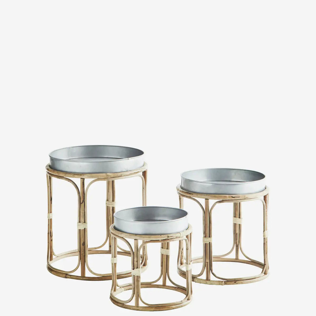 Table d'appoint zinc et bamboo