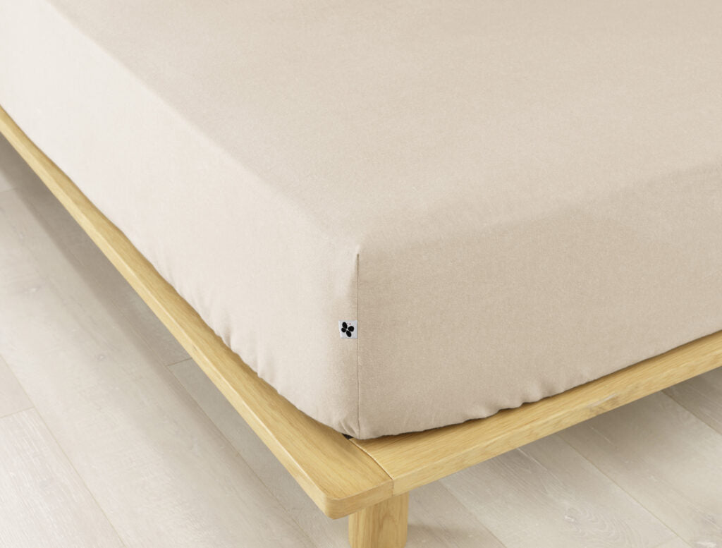 Drap-housse Candice – 140 x 190 cm – Flanelle unie Sable
