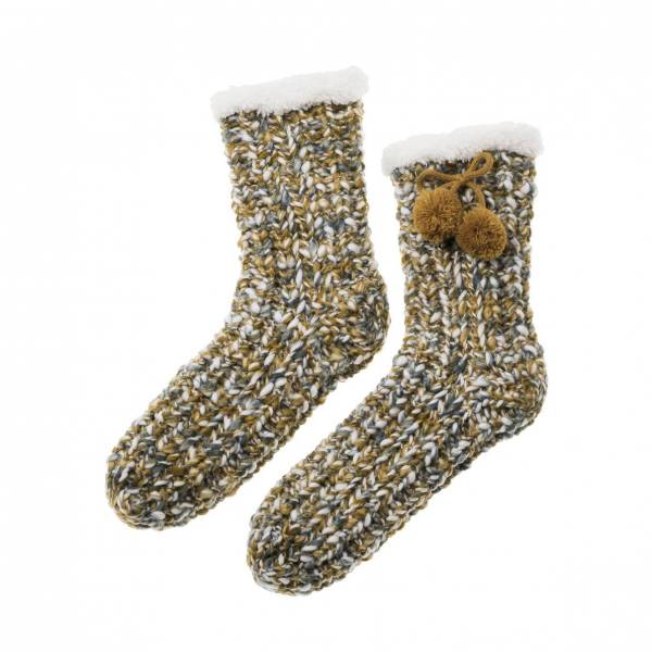 Chaussons chaussettes tricot chiné