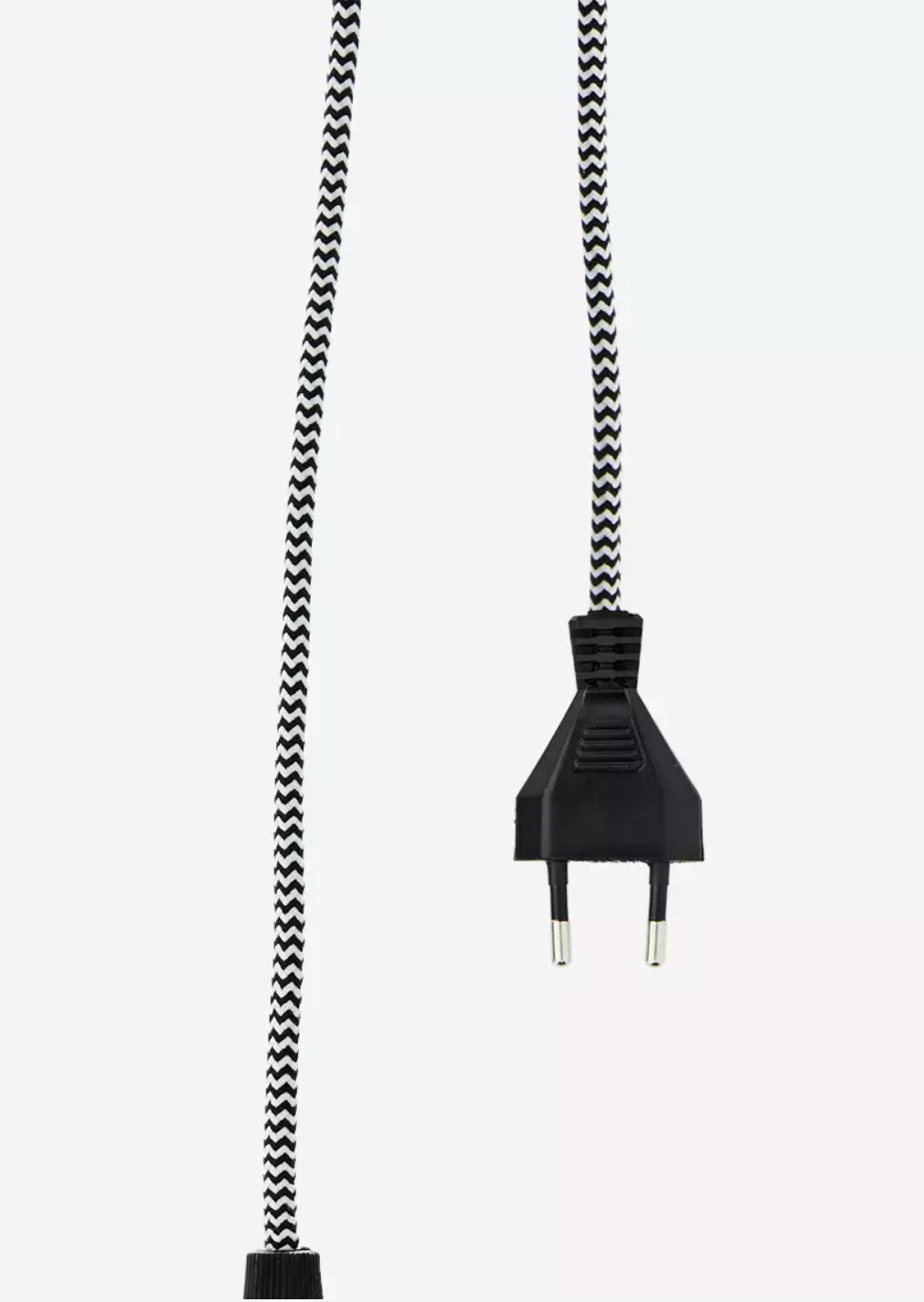 Cable électrique douille laiton- cable noir et blanc - prise