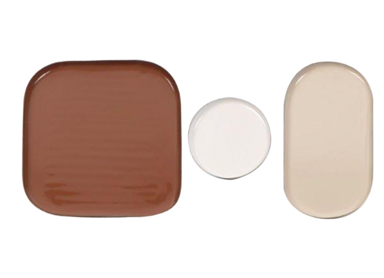 Set de 3 plateaux émaillé marron