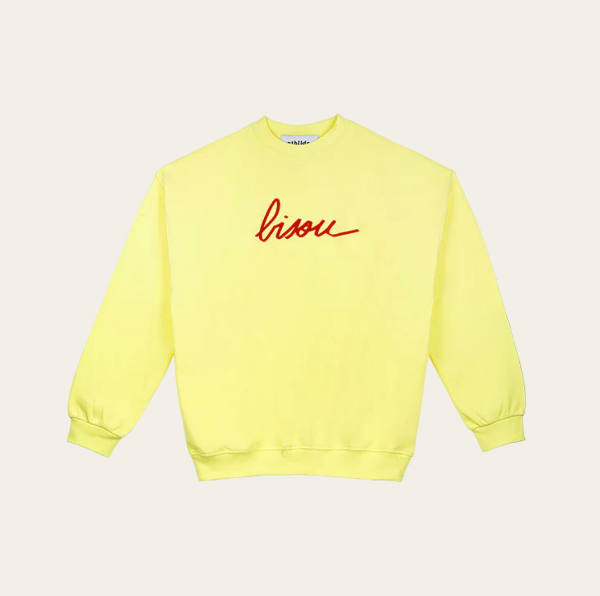 Sweat Bisou jaune adulte