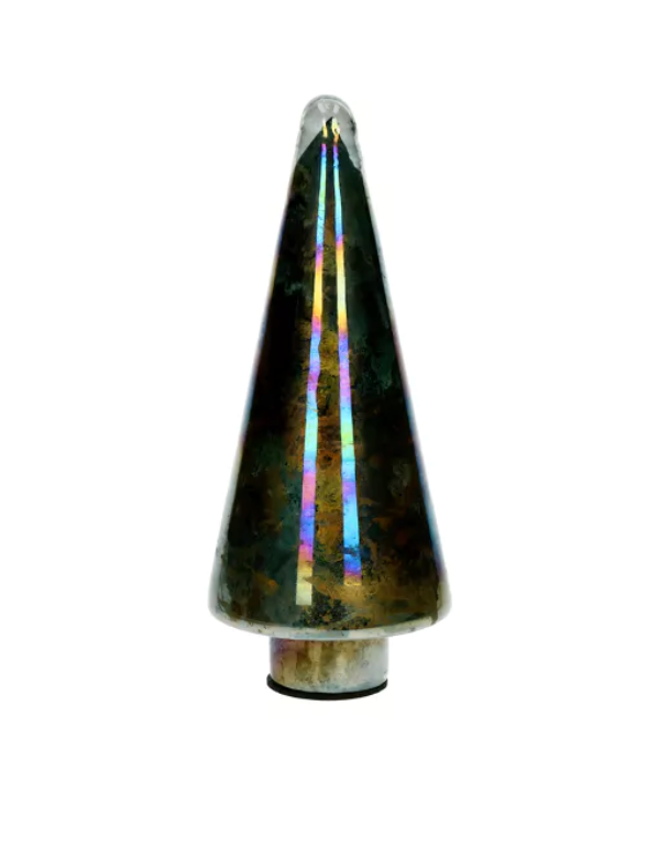 Arbre de Noël -ZYRAH - verre - DIA 11 x H 26 cm - iridescent