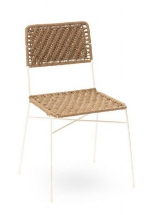 chaise VENDA blanche/ jute