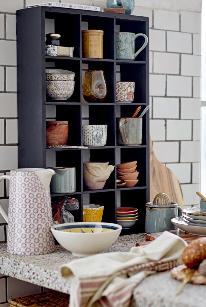 Tablette / étagère - Olinn - Noir - Bois de sapin