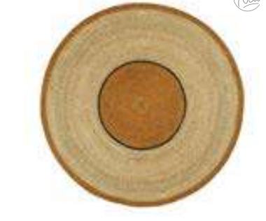 Tapis rond BOHO - naturel et ocre - D19 CM