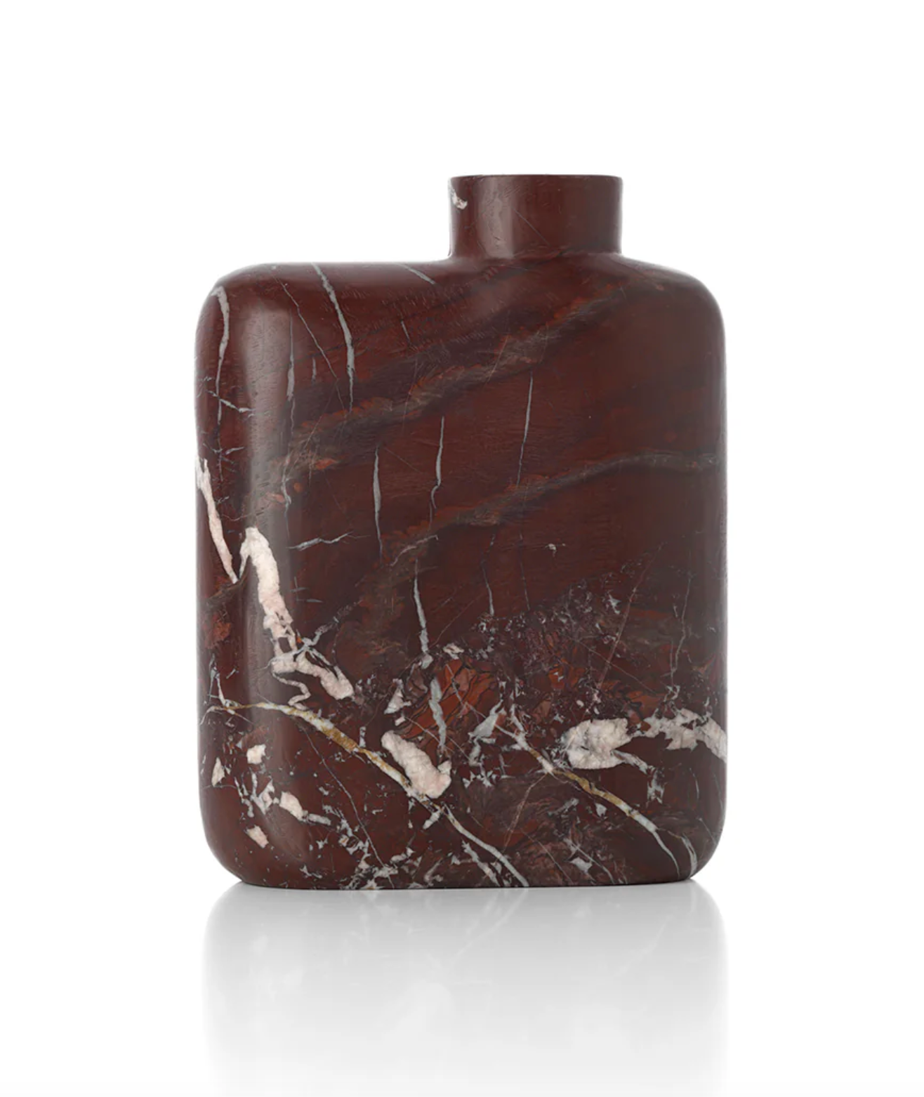 Vase marbre rouge