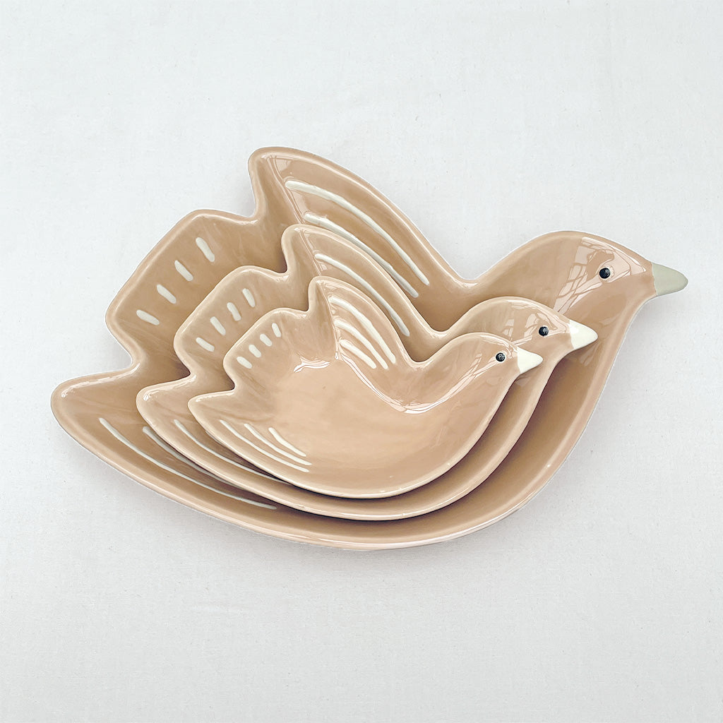 Coupelle cuicui oiseau Brun PM - L16,2 P11 H3cm