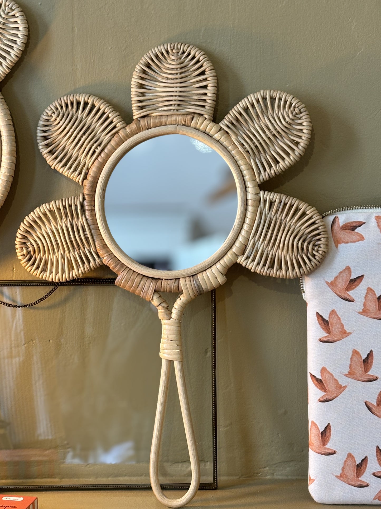 Miroir - PUTRI - a suspendre en rotin