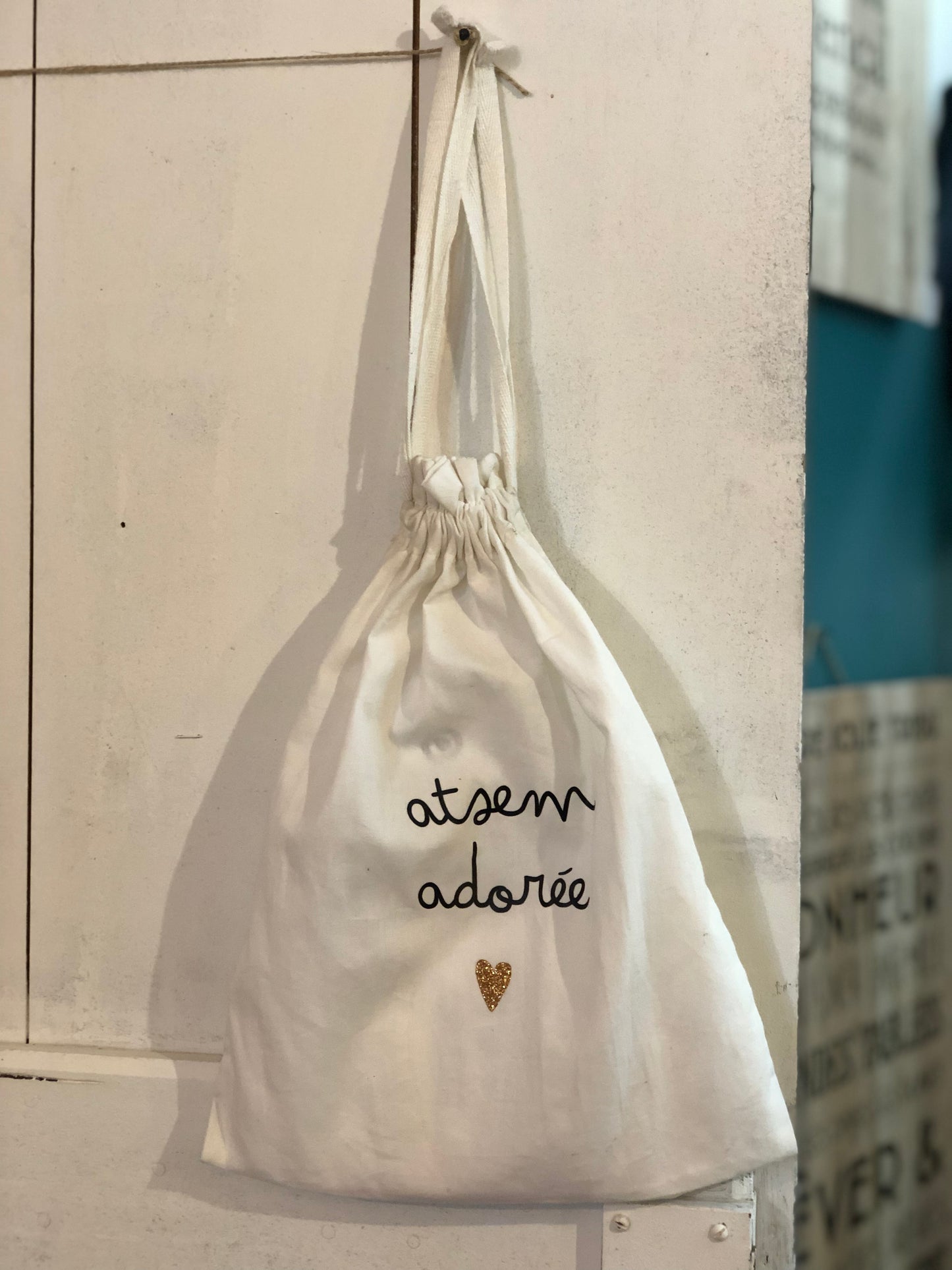 Pochon en coton Bio - atsem adorée