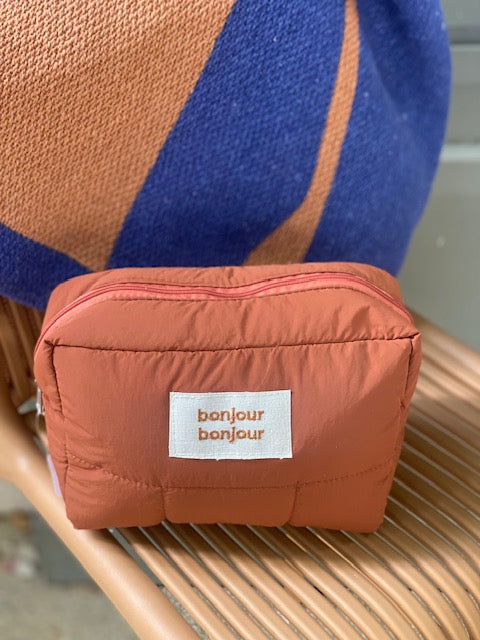 Trousse Matelassée « Bonjour Bonjour » 22 × 15 cm