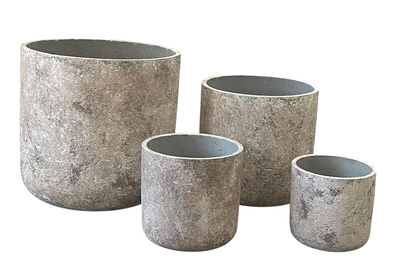 Set de Pots en Ciment Effet Brut — Lot de 4 Tailles