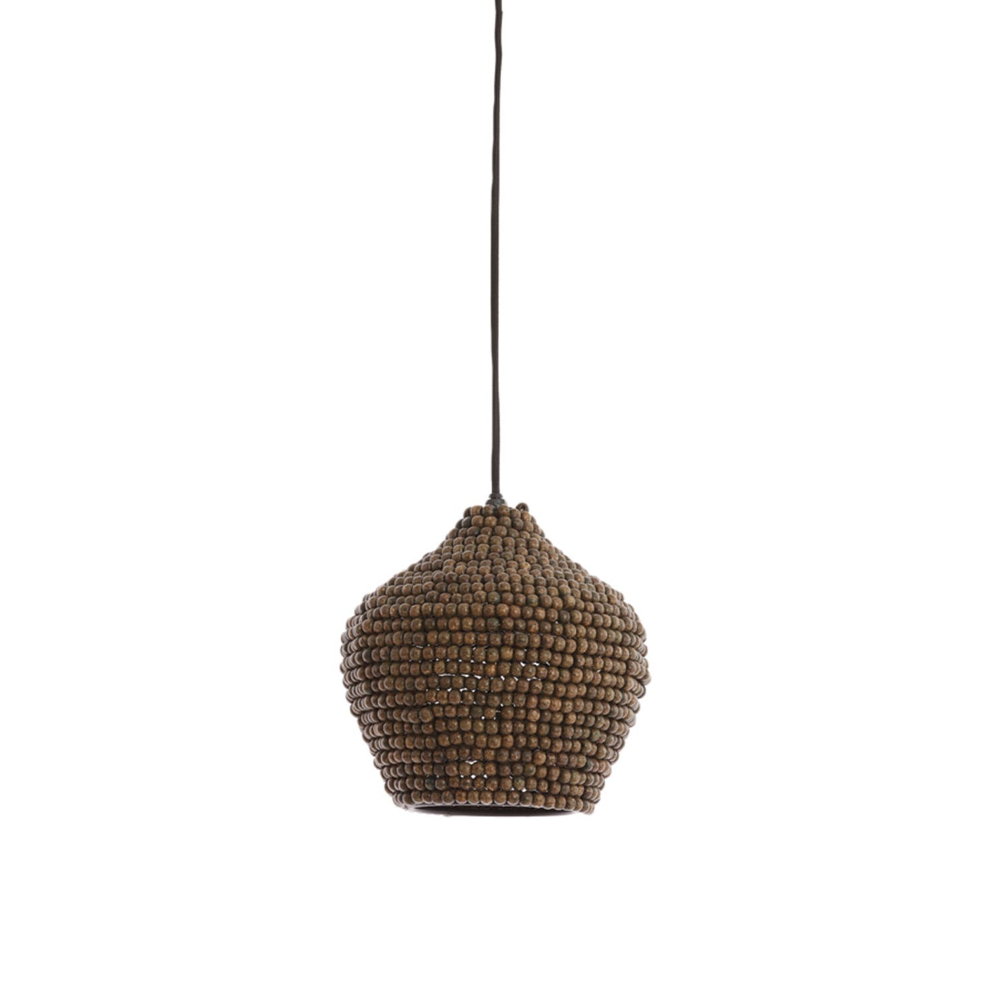 Suspension Ø21x22 cm KALENGA perles brun-gris