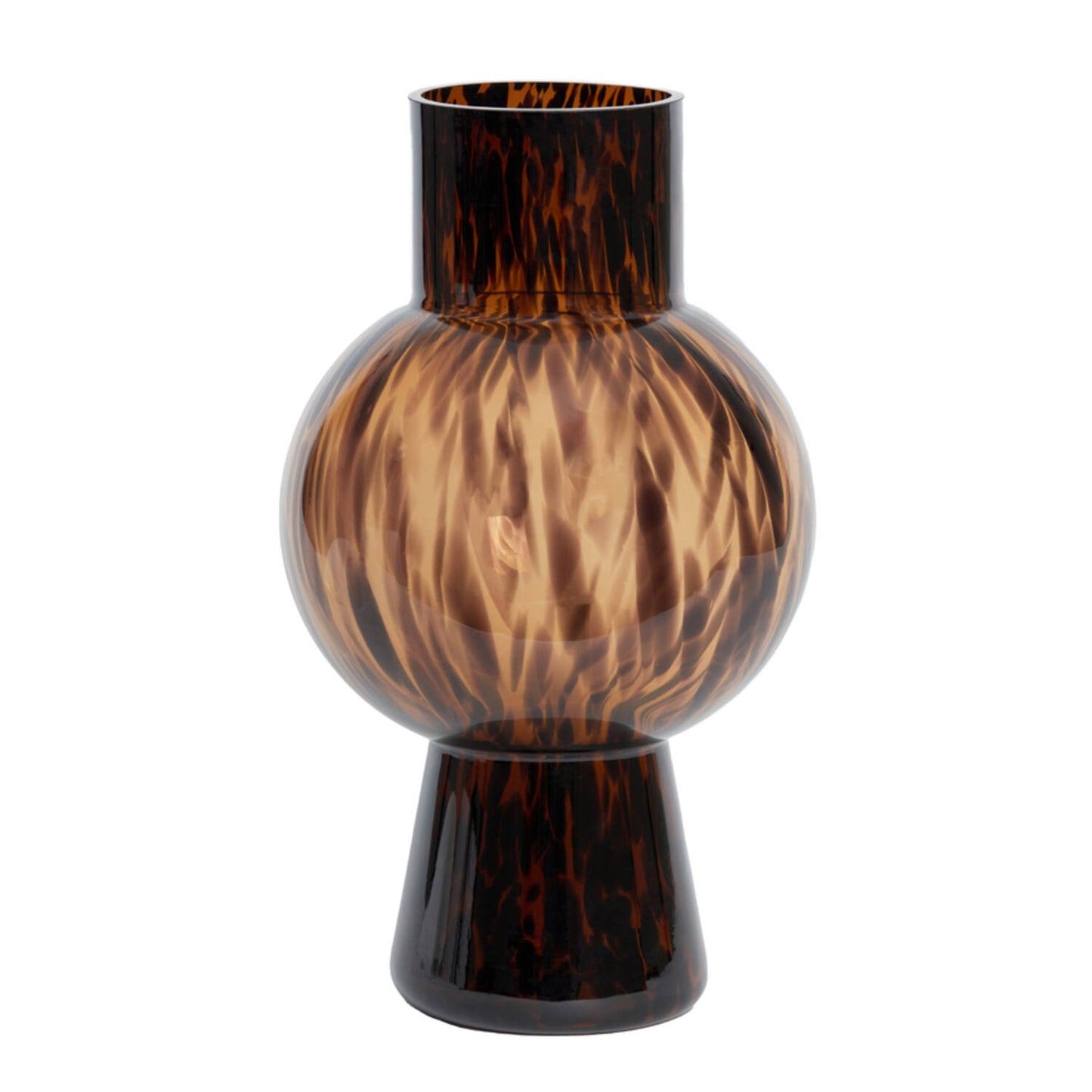 Vase - NARRA - verre brun-brun foncé