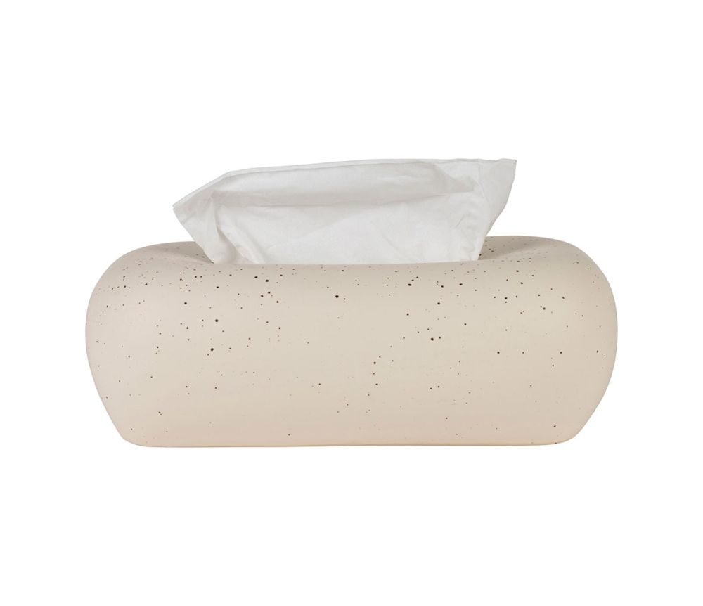Boîte mouchoir céramique crème
