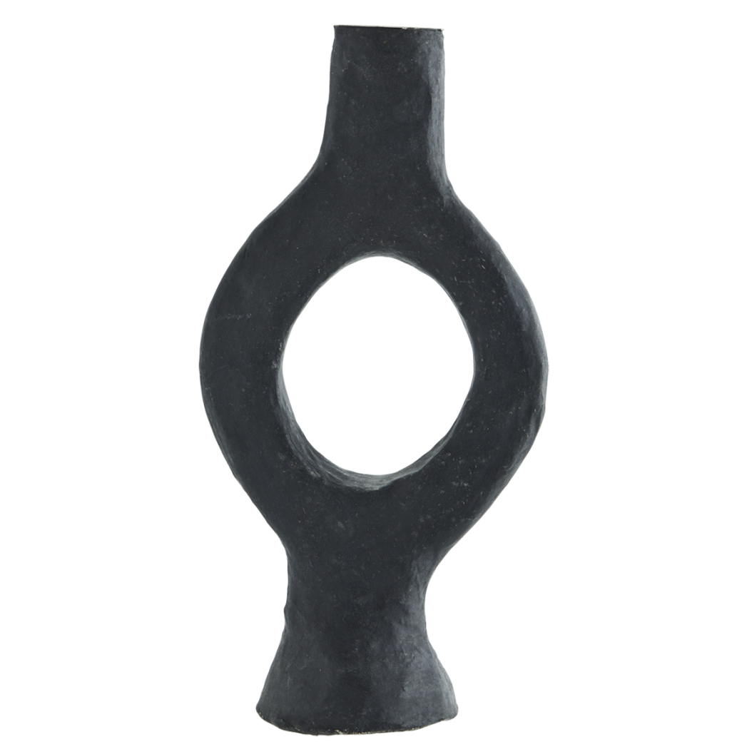 Bougeoir en papier maché noir