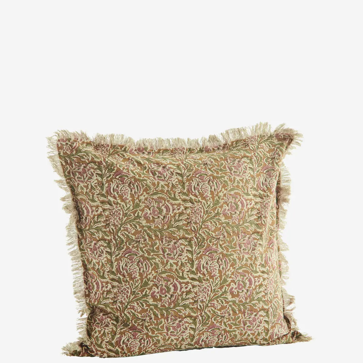 Housse de coussin imprimée avec franges