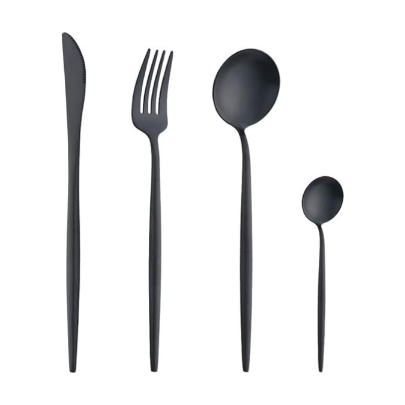 Lot de 4 couverts Black - Lot Vaisselles pour évènements