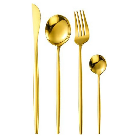 Lot de 4 couverts Gold - Lot Vaisselles pour évènements