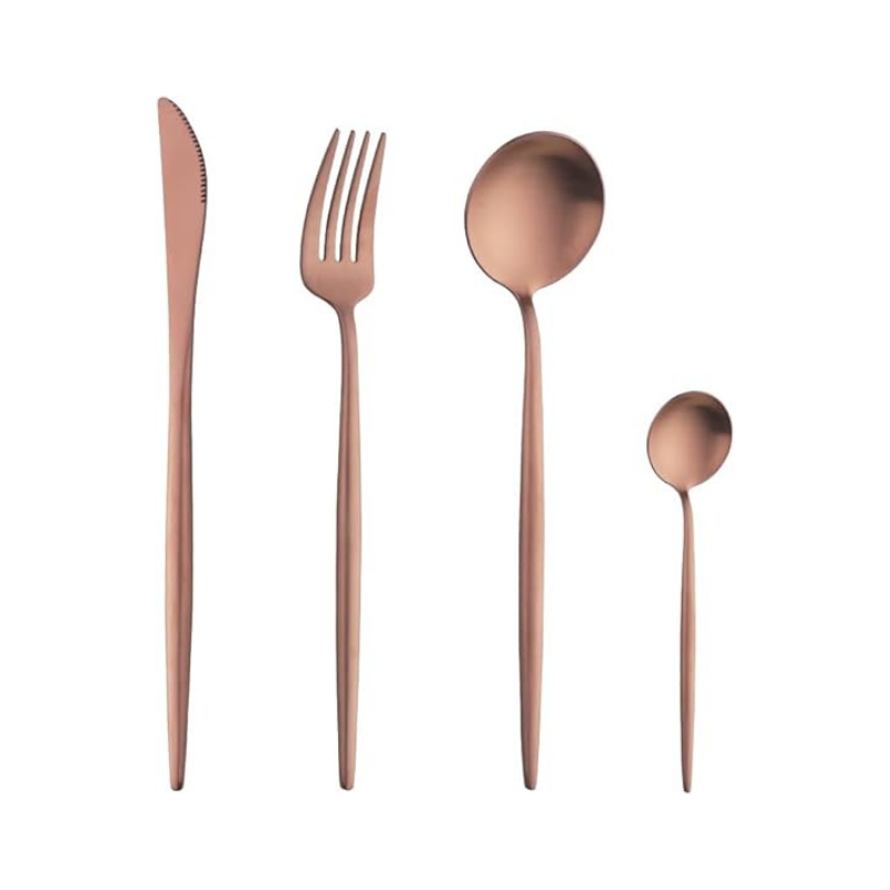 Lot de 4 couverts Rose Gold - Lot Vaisselles pour évènements