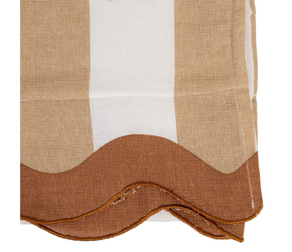 Drap de bain brodé camel + terracotta
