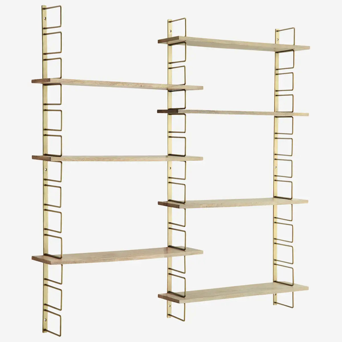 Support mural avec étagères en bois