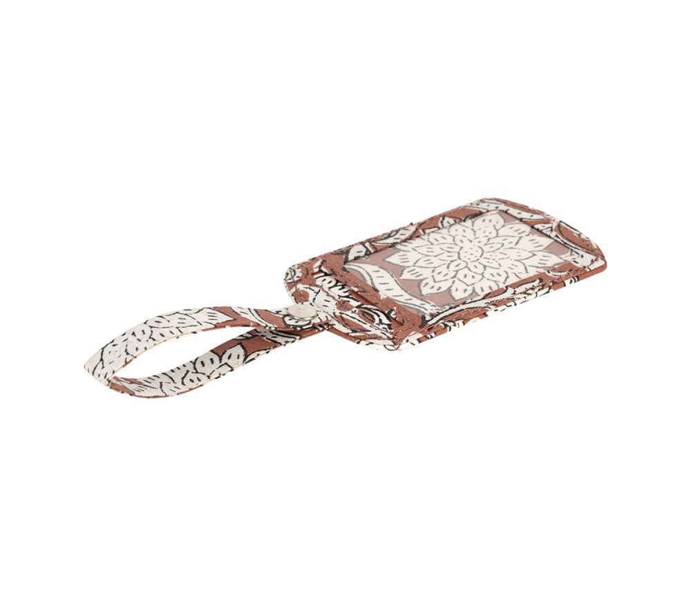 Étiquette de bagage Flaura Rouge – 6,5 x 11 cm – Coton & PVC