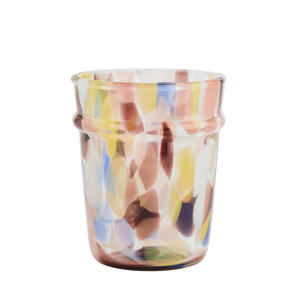 Verre soufflé à la bouche avec motifs colorés - 20 cl