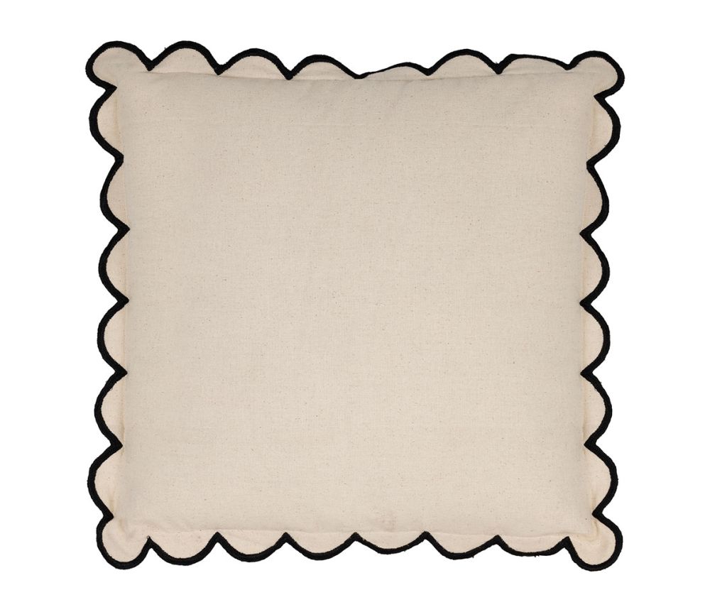 Housse de coussin Nomadea – coton avec finition festonnée – 45 x 45 cm