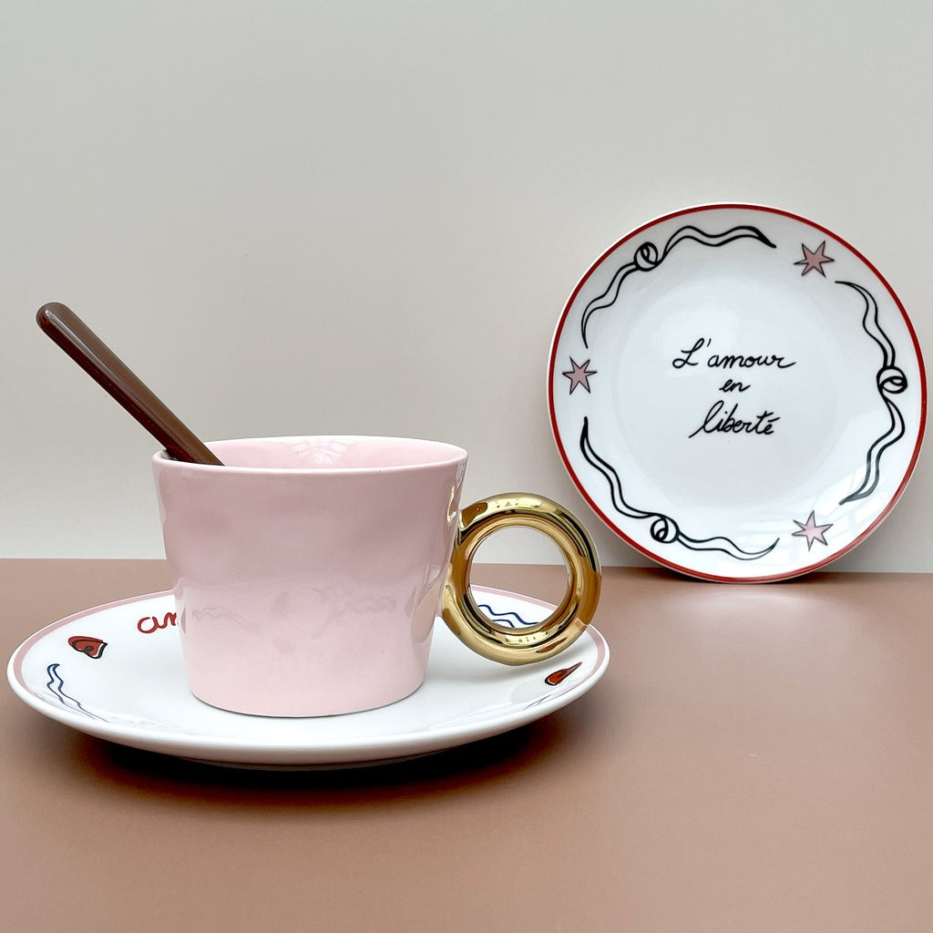 Set de 4 assiettes dessert Amour en liberté – Ø19 cm
