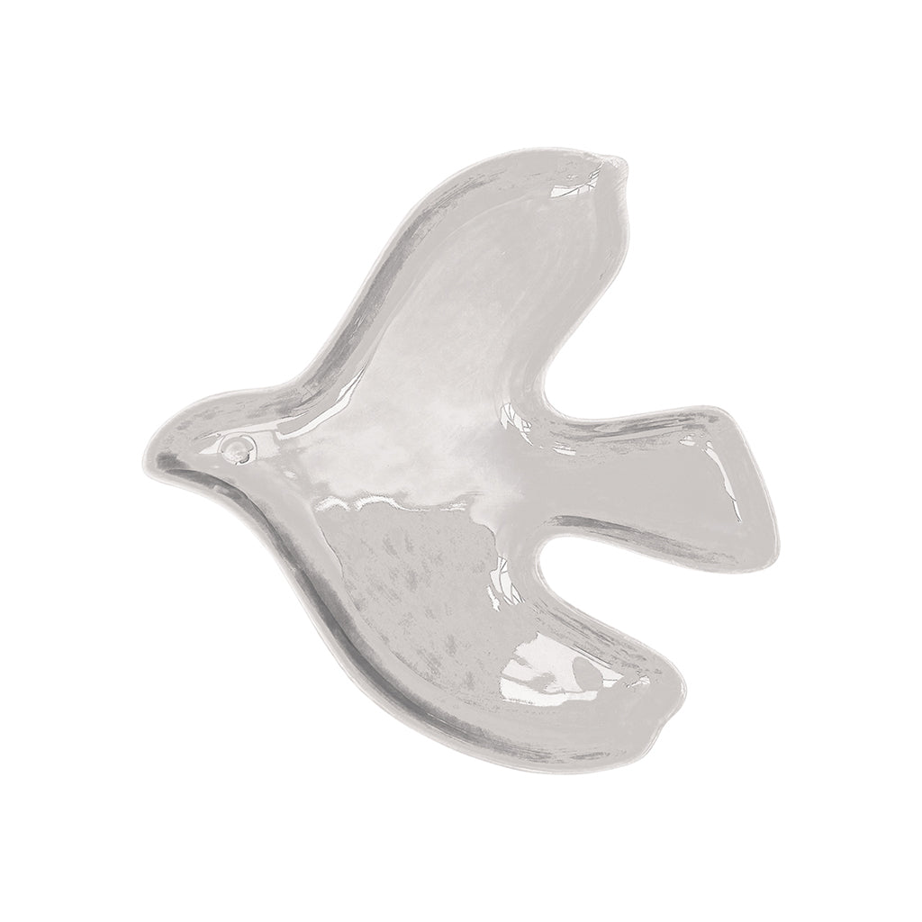 Coupelle oiseau blanc L20 P20 H5cm
