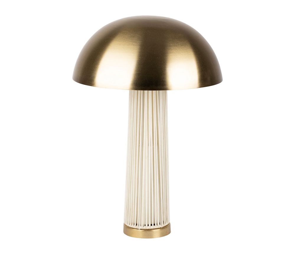 Lampe Champart blanc et doré – Ø13 x H58 cm