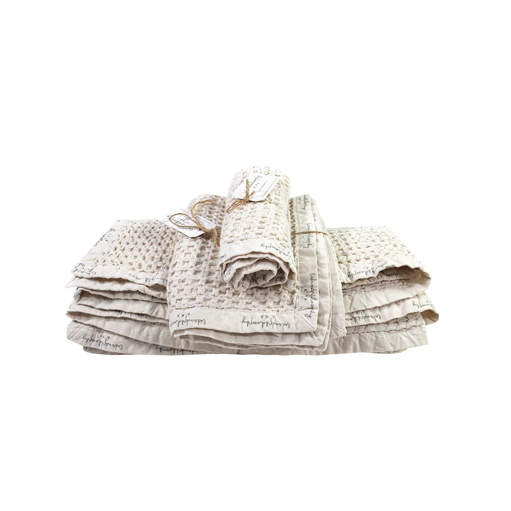 Serviette nid abeille en coton biologique